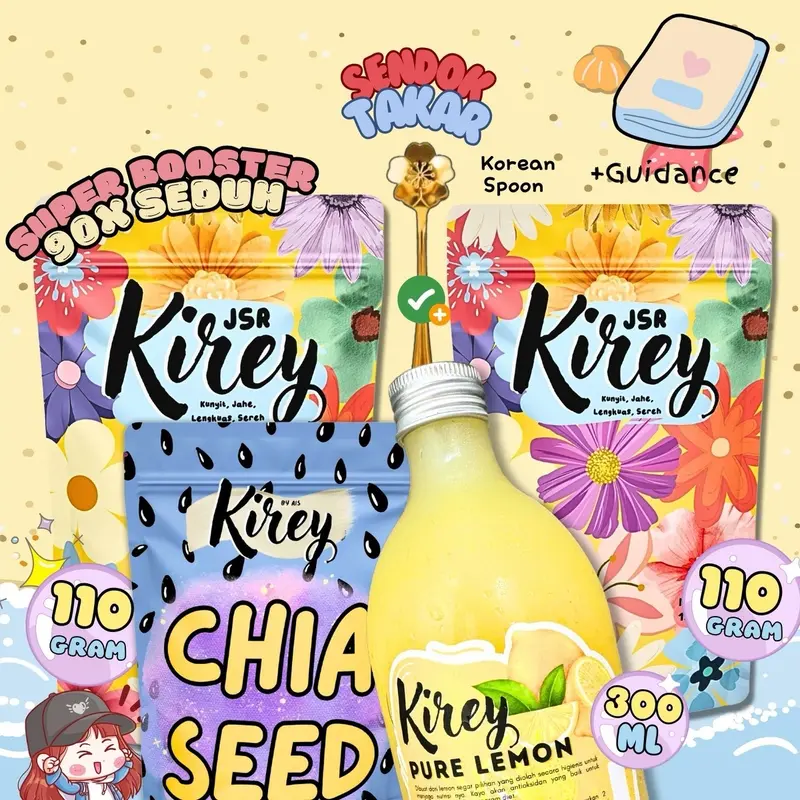 Kirey BUNDLING KIREY MINUMAN RIMPANG 2 + 1 CHIA SEED & 1 PURE LEMON 2