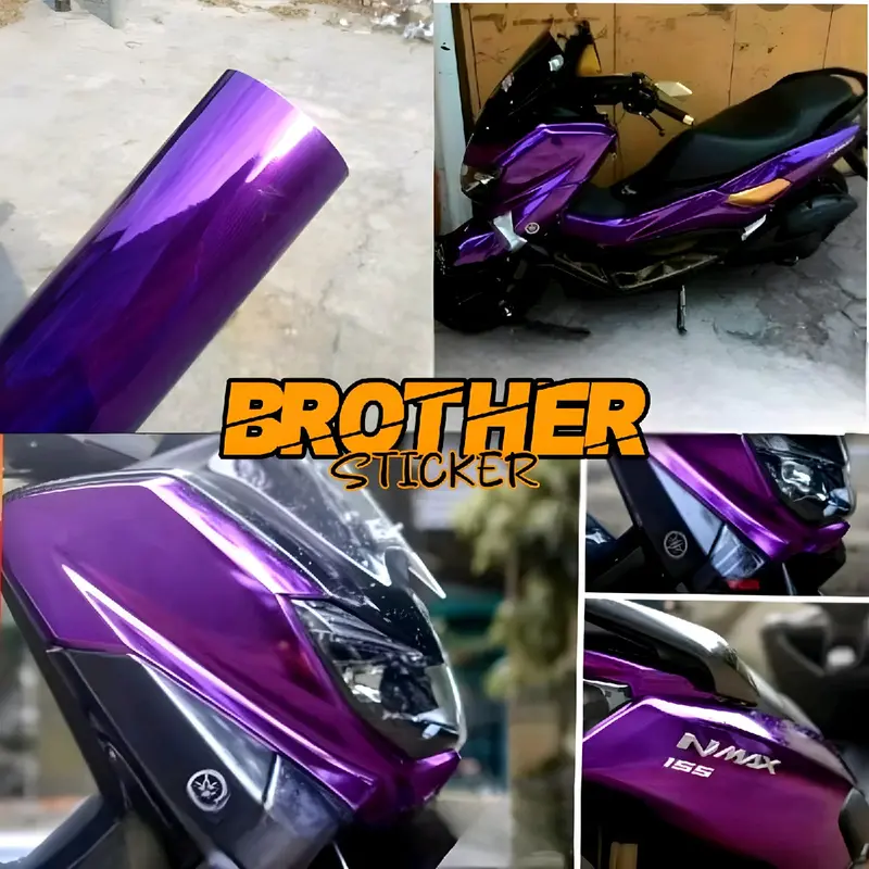 stiker skotlet ungu violet chrome mirror sticker ungu candy glossy metalik Motorcycle 1