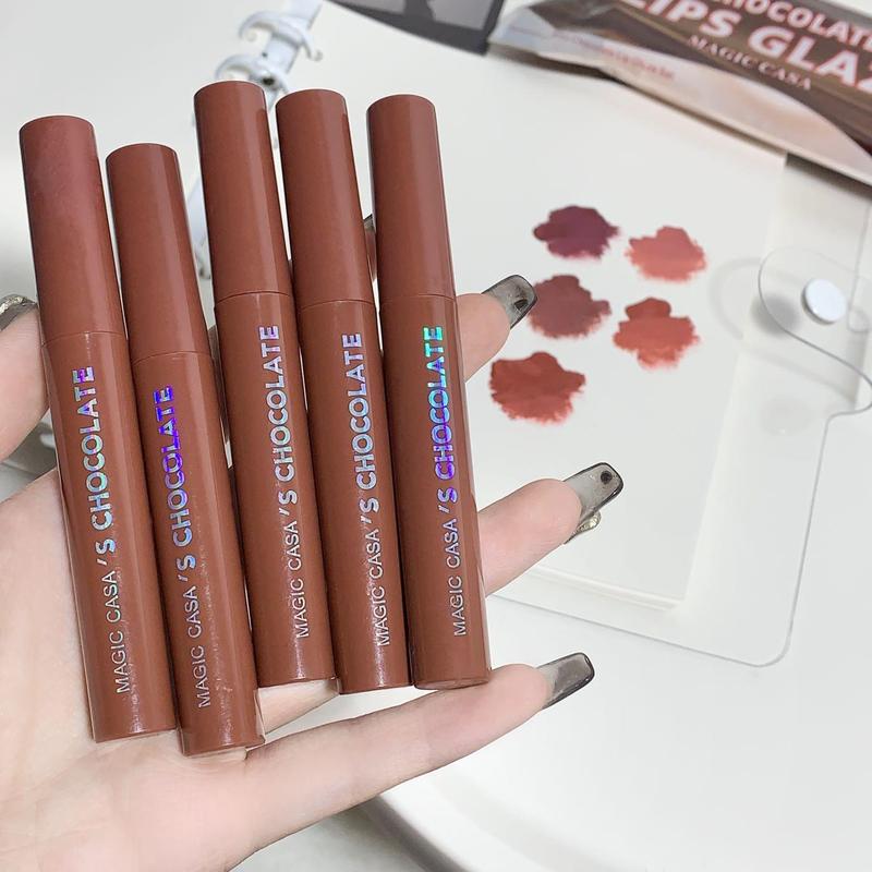 Product Introduction of 【TOP】Chocolate five lipstick set matte finish non-fading lipstick female student 4