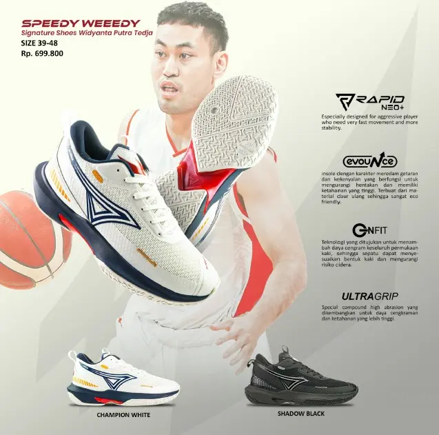 Sepatu basket ardiles speedy weedy original 8