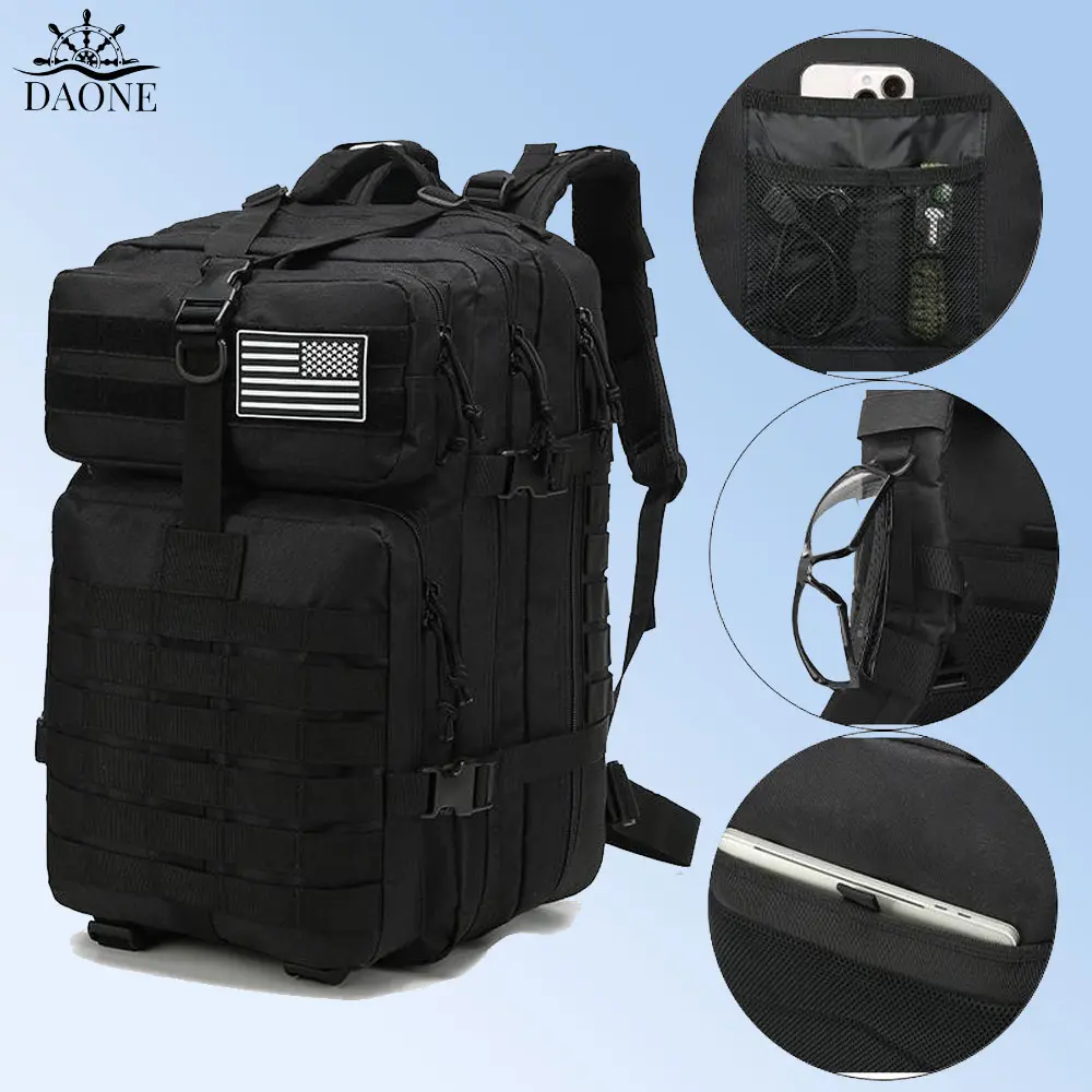 【SG】50L Capacity Men's Military Large Backpack Waterproof Outdoor Hiking Camping 3D Backpack for Men
