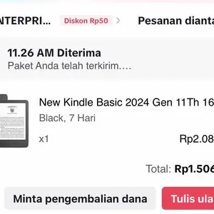 New Kindle Basic 2024 Gen 11Th 16GB EBook Reader Black Matcha konektivitas Wifi dual band