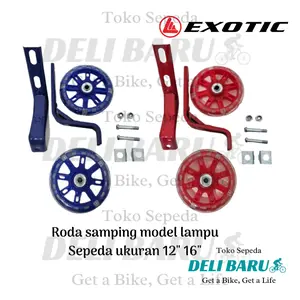Exotic Roda bantu samping LAMPU ukuran 12 dan 16 sepeda anak mini
