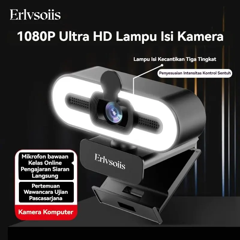 XIHANCAM 3 LED Ring Light WebcamLaptop 1080P Kamera USB Webcam PCKamera Live Streaming With Mic