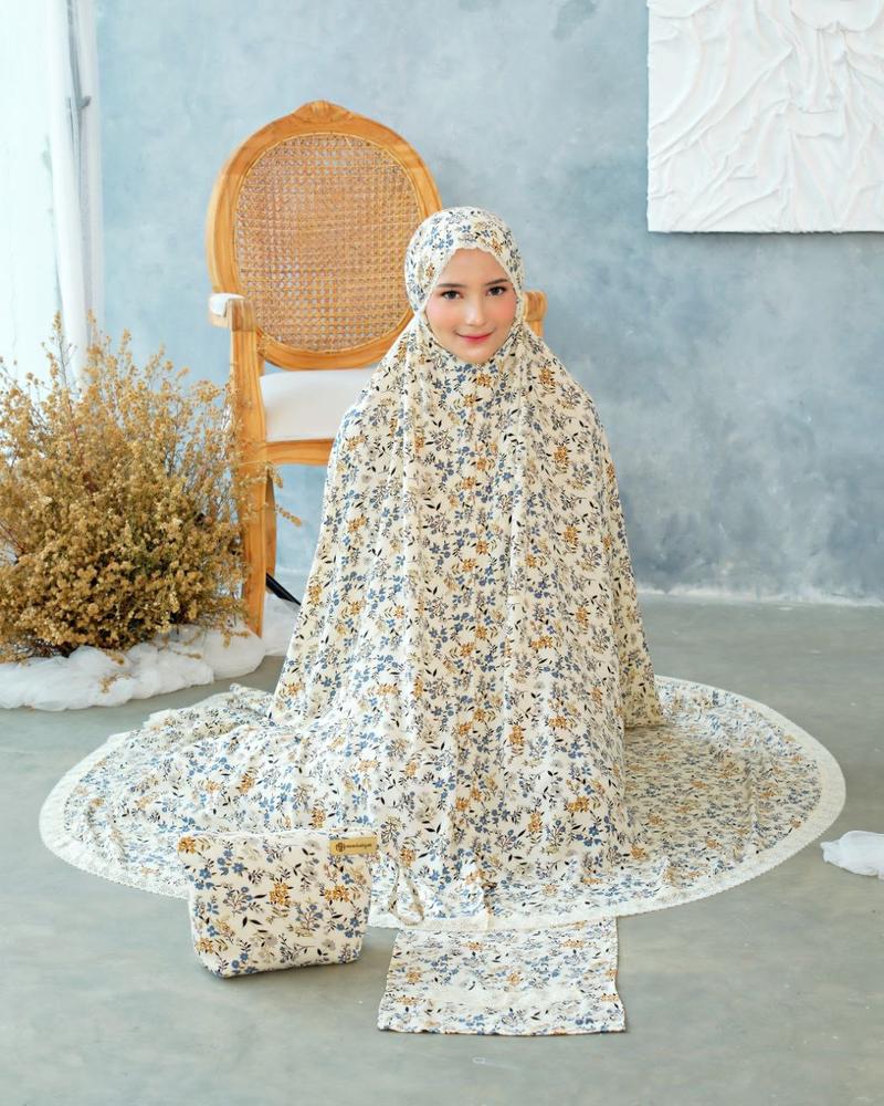 Product Introduction of Mukena Rayon Premium Model 2in1 Ramadhan 2025 Bunga Katun Motif Dewasa Traveling Muslimah - Sajadah & Pouch Cantik - Panjang, Bawahan, Atasan 10