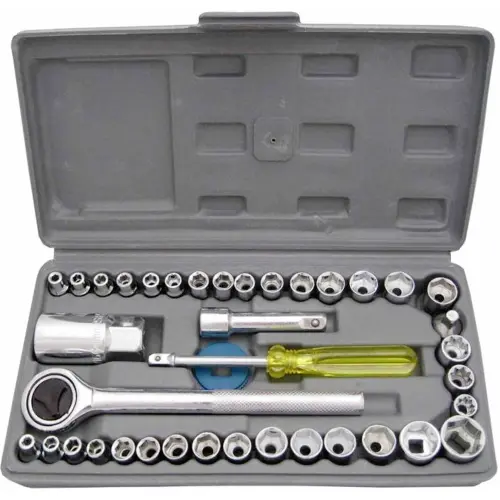 Kunci Sok Set 46 Pcs Kunci 27 Kunci 40 Kunci 10 Socket Wrench Mata Obeng Dilengkapi Box Penyimpanan - Kunci L Set Lengkap Kunci Sok Pas Set Tool Mobil Motor / Universal Lengkap 5