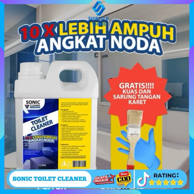 SONIC Toilet Cleaner pembersih kerak toilet keset kamar Pembersih Noda Kerak Toilet Kloset 1 Liter Produk 100% original ampuh Pembersih Kerak Toilet Kemasan 1 Liter / Keramik / Kran / Stainless / Kloset / Cairan Ajaib By Sonic Shower 0