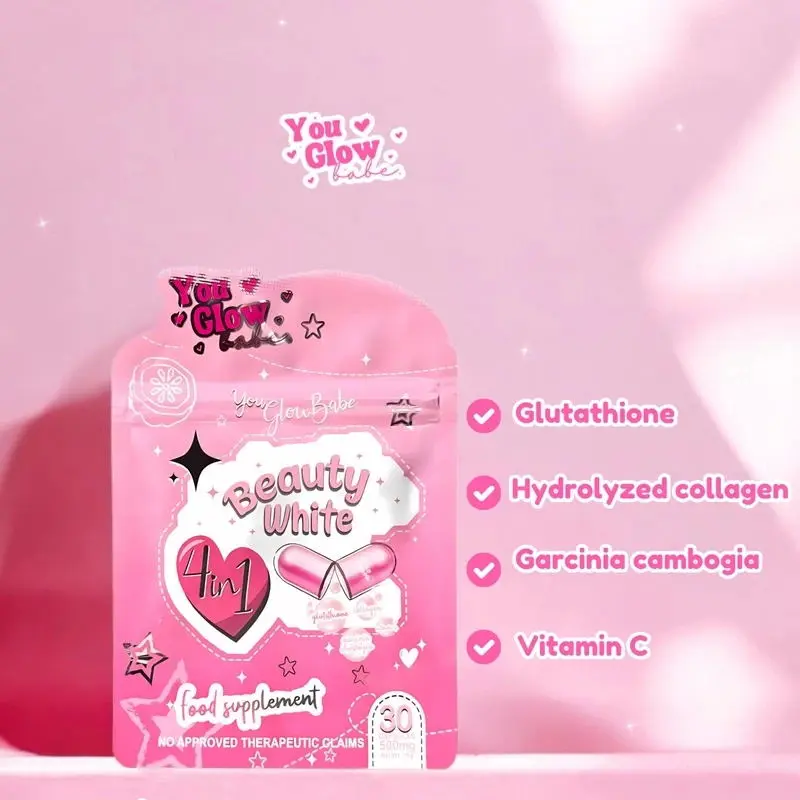 You Glow Babe Beauty White 4in1 Food Supplement L-Glutathione Collagen  Vitamin C 30 Tablets for Brighter Healthier Skin FDA Approved Edible  Healthcare