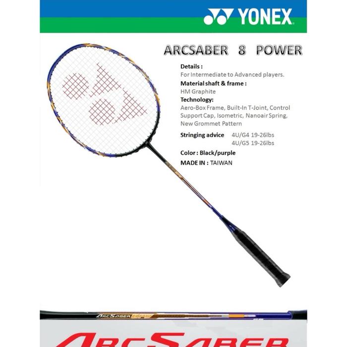 Jual Raket Badminton Yonex Arcsaber 8 PW Power - Kota Pontianak