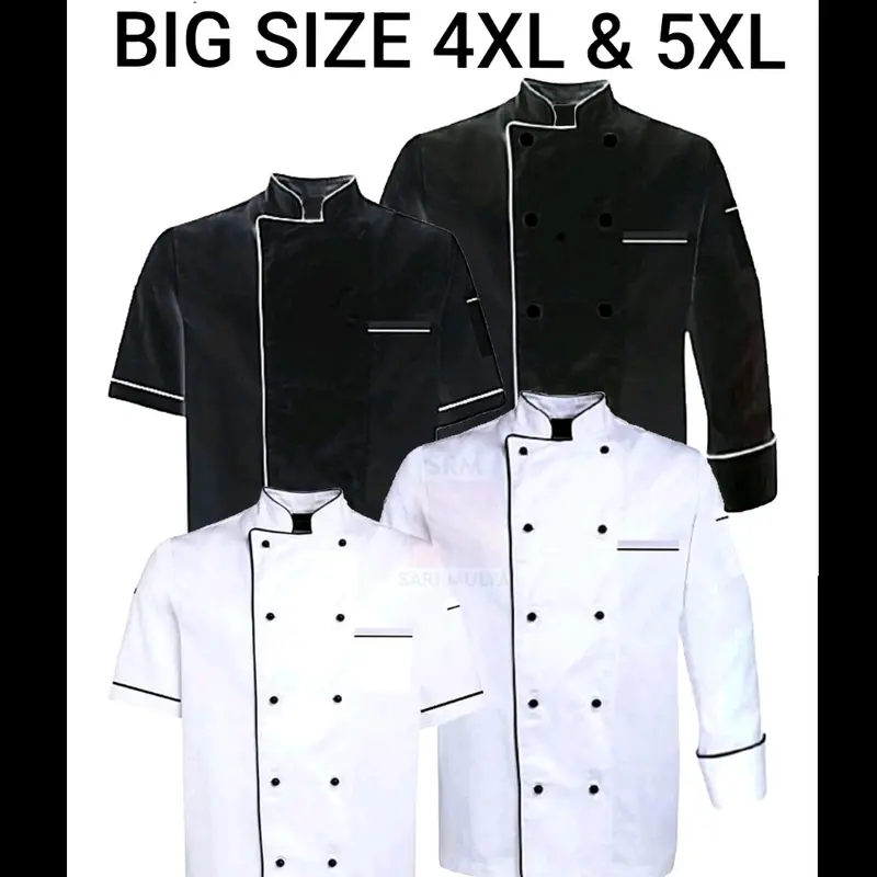 Srm Baju Chef Ukuran Jumbo 4XL & 5XL Bahan Drill pria dan wanita 0