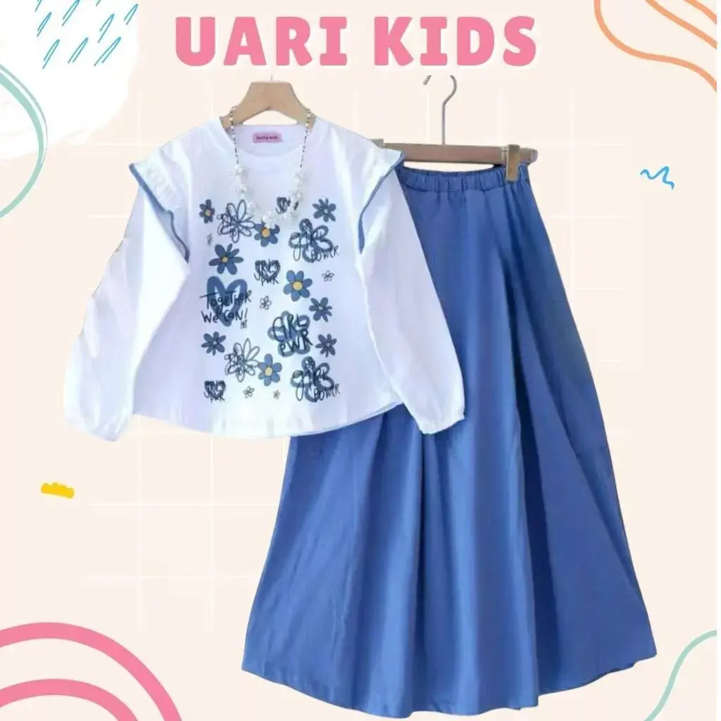 AZIZI SET KIDS (7THN-15THN) SETELAN ROK CARGO CRINKLE PRINTING // SETELAN AZIZI // ONE SET ROK ANAK REMAJA // ONESET ANAK PREMPUAN KEKINIAN // SETELAN KOMBINASI POLOS // OOTD ANAK // SET ROK CARGO ANAK REMAJA // MELDI // UARIKIDS // OOTD ROK ANAK