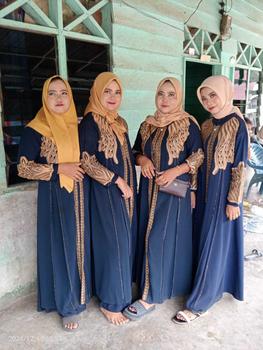 Product Review of (COD)Gamis Abaya Arab SHANIA Motif Bordir Jersey Mix Ceruty Mote Swarosky Terbaru Muslim Hitam Turki Mewah from A**A A**A 1