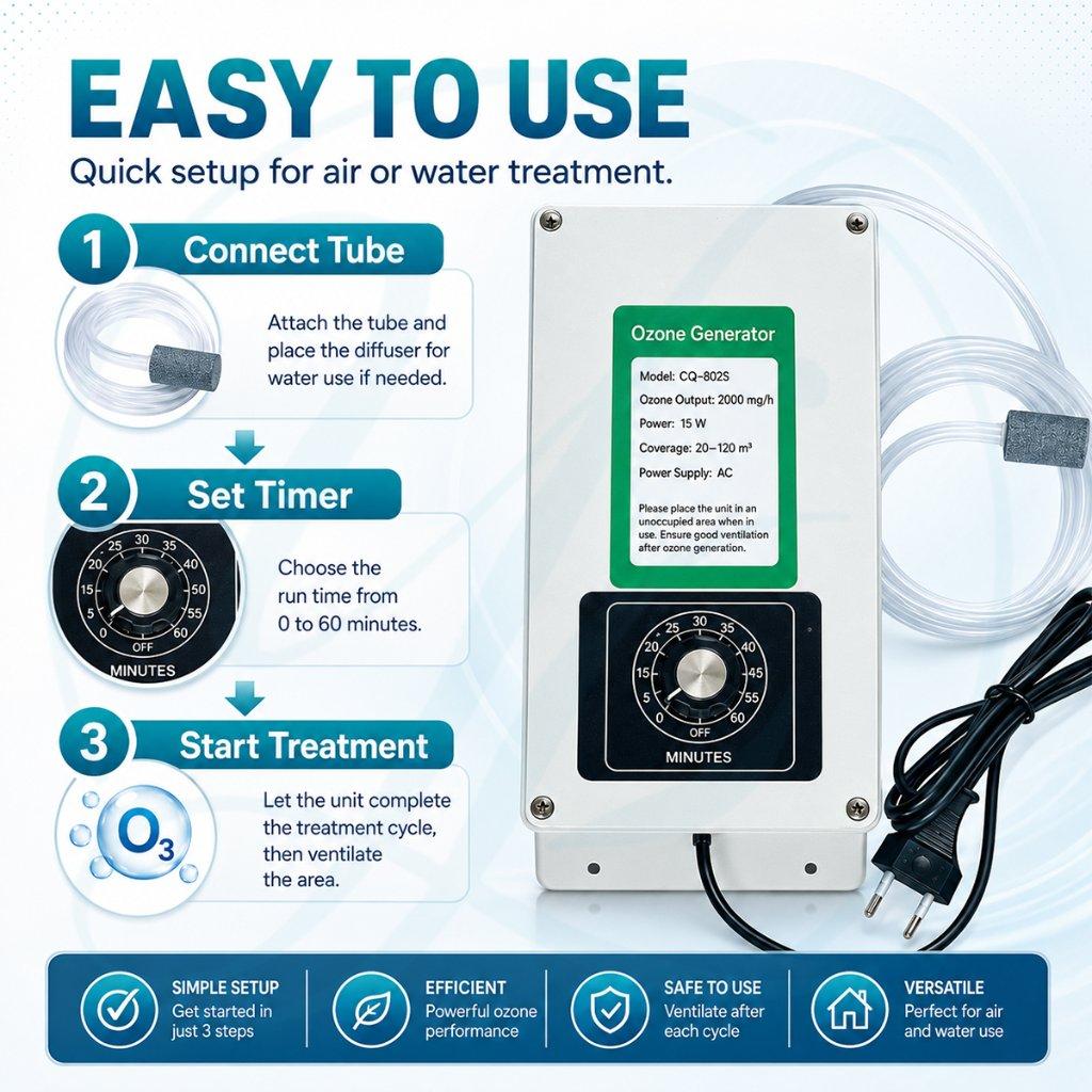 Ozone Generator 2000mg Ozonizer Sterilizer O3 Pemurni Air Alat Disinfeksi Air untuk Depot Air Minum Aquarium Kolam Pengolahan Air Generator Ozon Portable Ozone Generator 2000mg Ozonizer Sterilizer O3 Pemurni Air Alat Disinfeksi Air untuk Depot Air Minum Aquarium Kolam Pengolahan Air Generator Ozon Portable
