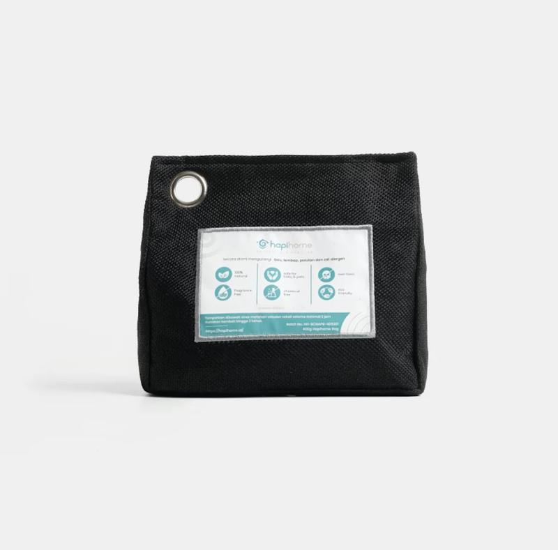 Hapihome Bamboo Charcoal Air Purifying Bag Arang Bambu Aktif Anti Lembab & Bau - 400GR STANDING POUCH BLACK 1