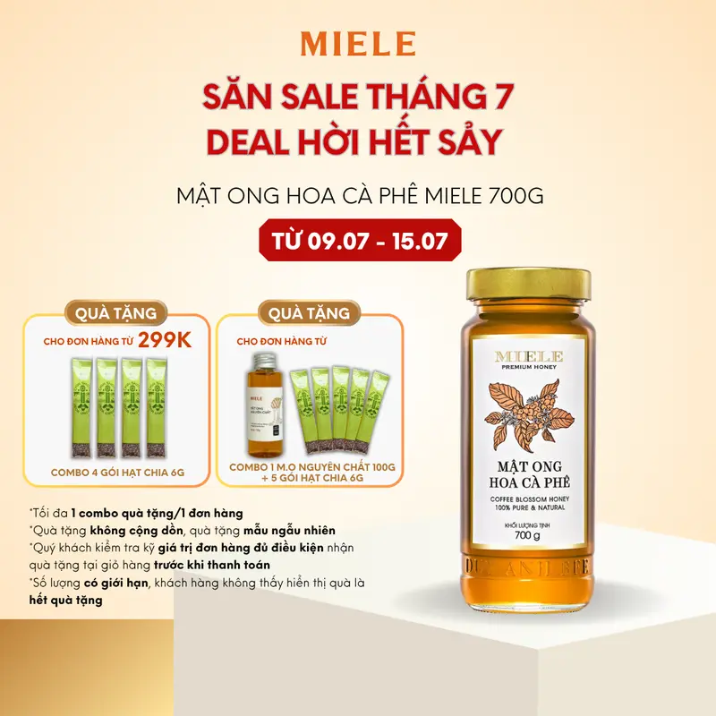 Mật Ong Hoa Cà Phê Miele 700g 0