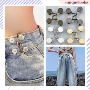 KMP537> Kancing Kait Gesper Denim Jeans Logam Pinggang Simple Adjustable Pengait Celana - Model Terbaru