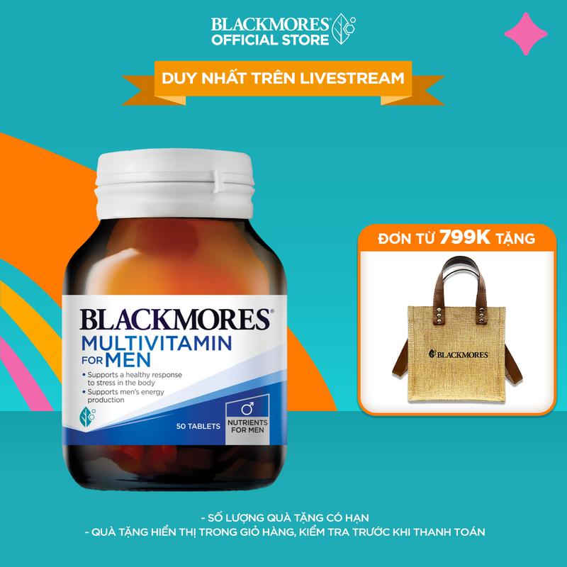 Vitamin Tổng Hợp Hỗ Trợ Sức Khỏe Nam Giới BLACKMORES Multivitamin For Men Lọ 50 Viên.