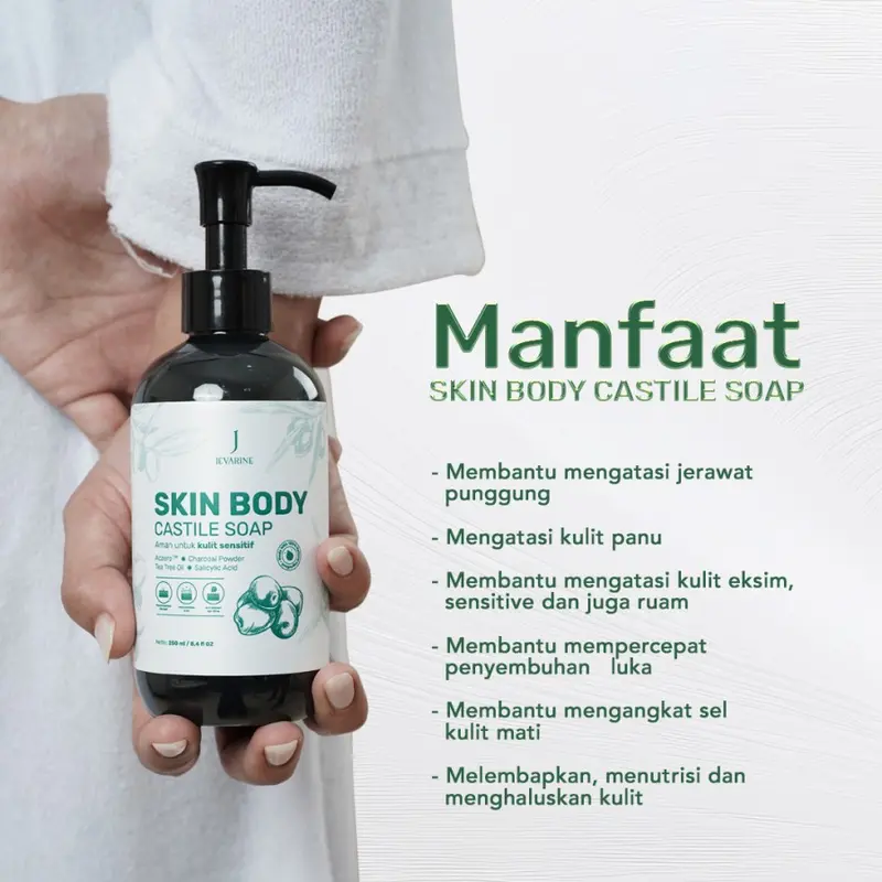 JEVARINE BUNDLING Acne Body Lotion + Skin Body Castile Soap Perawatan Kulit Berjerawat dan Panu 4