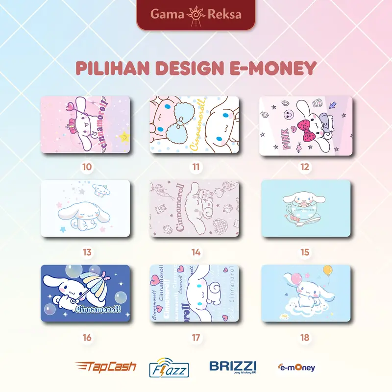 Kartu CUSTOM Sanrio dengan Desain Bebas dan Cetak UV Printing - Cards, Merah Notes 3