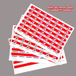 Stiker Pipi Tempel Merah Putih 1 lembar 49 pcs Plastik