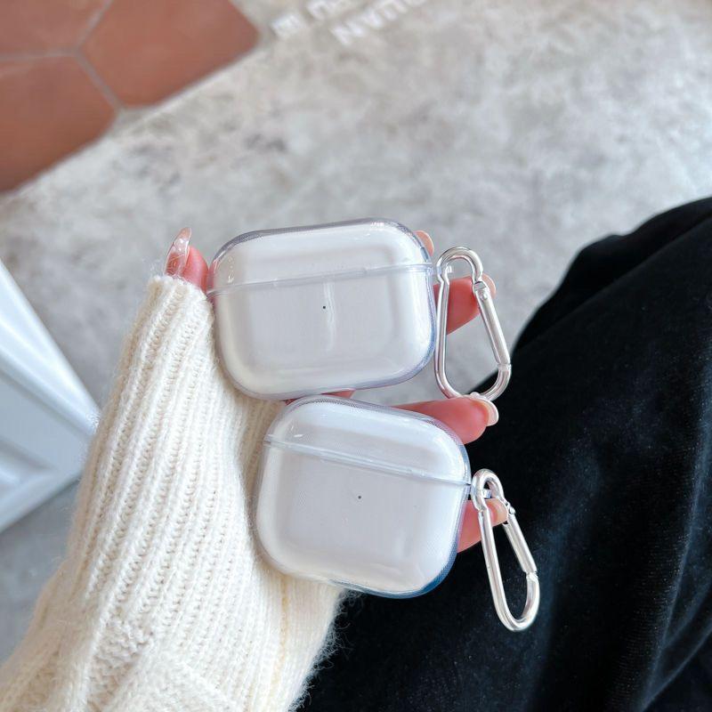 Ốp bảo vệ tai nghe bằng TPU trong suốt, đơn giản, phù hợp với AirPods Pro.