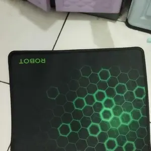 ROBOT Mousepad RP01 Green Anti Slip komputer  Polos Hitam Murah Rubber Original [BISA COD]
