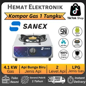 (COD) SANEX Kompor Gas 1 Tungku Api Biru Hemat Gas & Tahan Lama dapur kecil burner