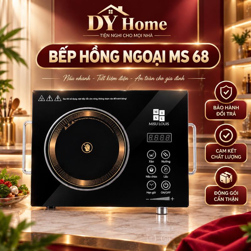 Bếp Hồng Ngoại Đơn Misu Louis công suất 3500w, Bếp Điện Hồng Ngoại Không Kén Nồi