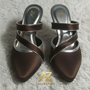 Sepatu Sandal Heels Permata Elegan Tren Masa Kini Hak 5 cm Anti-Selip Mule's Heel