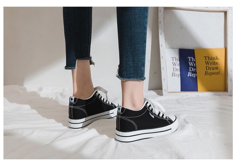Product Introduction of fashion women shoes canvas platform sneakers white tennis shoes Vulcanize 19