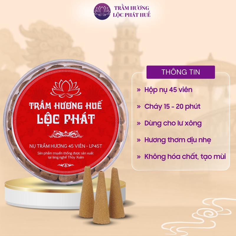 [TẶNG LÁ BỒ ĐỀ] Trầm nụ xông nhà Lộc Phát, nụ trầm đuổi muỗi, nhang xông phong thủy, thờ cúng hộp 45 viên 1