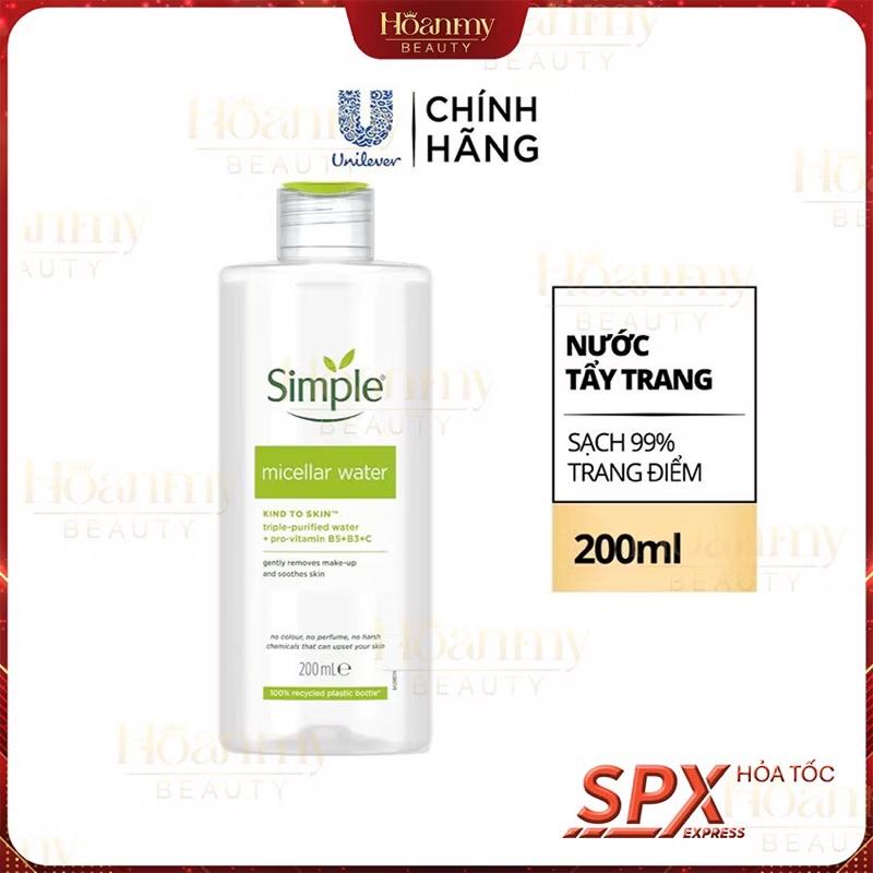 Nước Tẩy Trang Simple Micellar - Làm Sạch Trang Điểm Vượt Trội - Không Chứa Cồn…