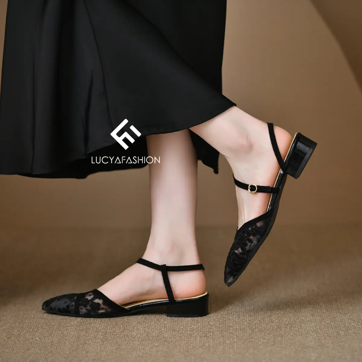 7739 Sepatu Tali Wanita Hak Dan Flat Heels Pesta Kekinian