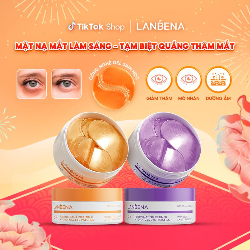 LIVE TỰ CHỌN Combo 2 Mặt Nạ Mắt LANBENA Hỗ Trợ Dưỡng Sáng Giảm Quầng Thâm Mờ Nếp Nhăn Săn Chắc Da Giảm Bọng Mắt Dưỡng Ẩm Sâu Vùng Mắt Hỗ Trợ Trẻ Hóa Công Nghệ Gel Sinh Học Hai Mặt Lưới 60 Miếng