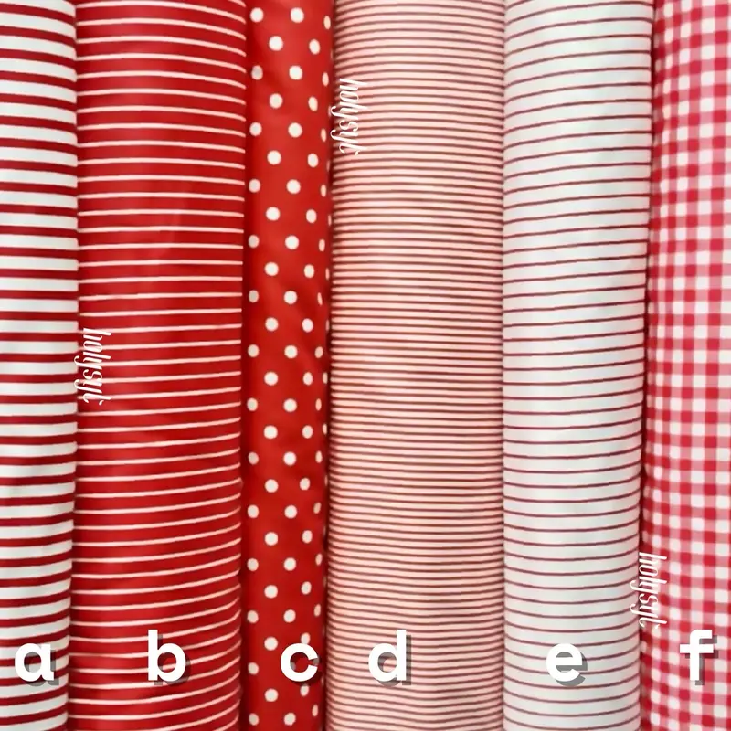 KAIN KATUN JEPANG JAPAN DESIGN TOKAI SENKO MOTIF GARIS KOTAK POLKADOT MERAH PUTIH SERIES 3