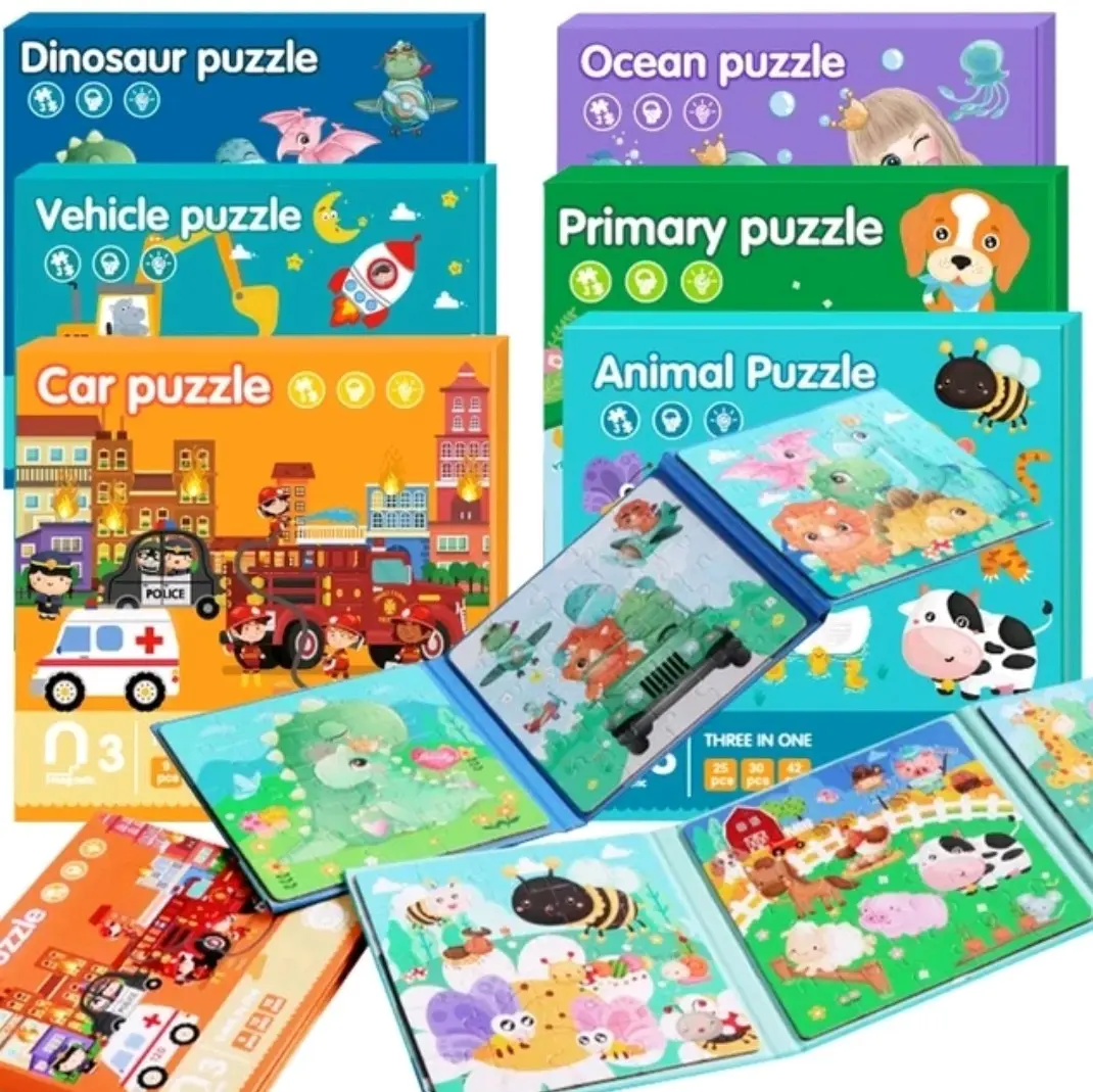3in1 Magnetic Puzzle Book Toddler Toy Jigsaw Puzzle Early Learning Educational Gift Set