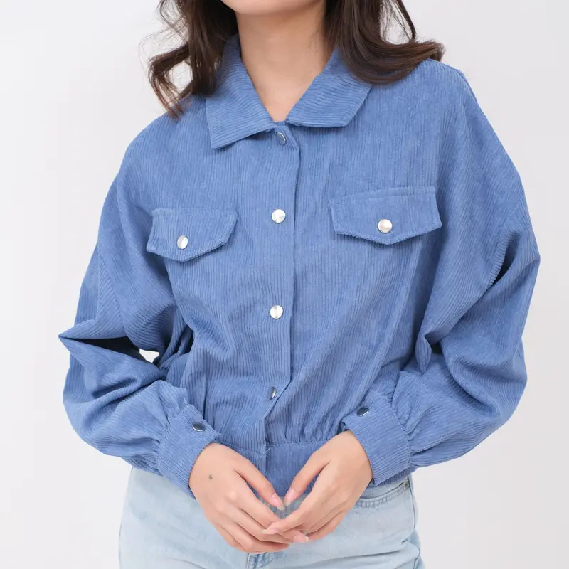 MSDXeveryone - Audrey Jacket Corduroy MK36 -outer wanita crop style korea kekinian lengan panjang / Jaket Kancing Keren Nyaman Santai 2