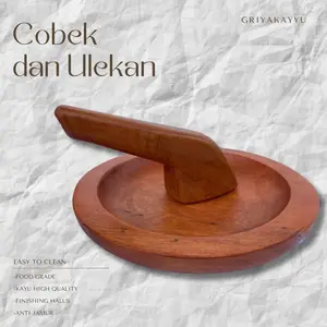 Cobek Ulek-ulek Kayu Griyakayyu - Cobek Kayu - Ulekan kayu - Ulekan kayu mahoni - Ulekan Foodgrade - Cobek dan Ulekan - cobek non Plastik