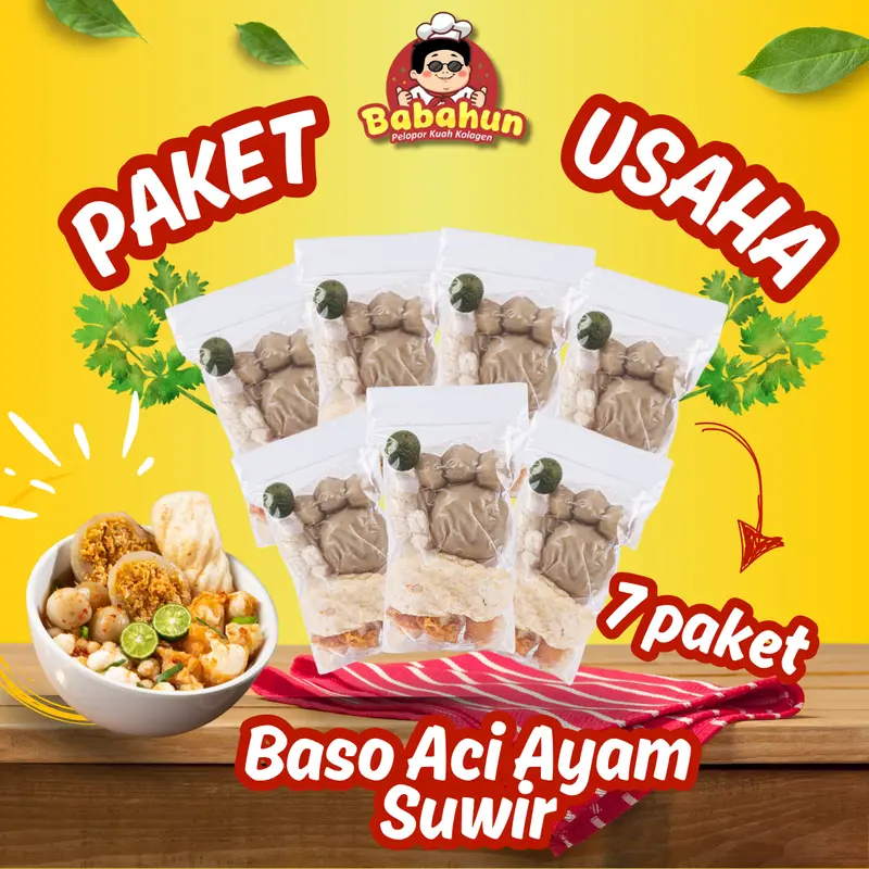 READY STOK  7 Bungkus Baso Aci Ayam Suwir Paket Cuan Berkah Cuangki Instan Pedas Makanan 0