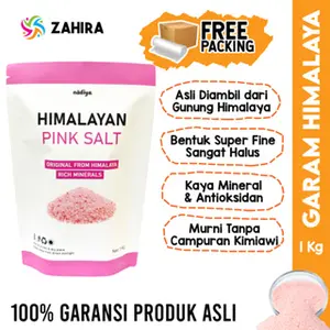 Nadiya GARAM HIMALAYA 1Kg Fine Premium Asli Organik Pink Himsalt Salt Bagus MPASI Suplemen