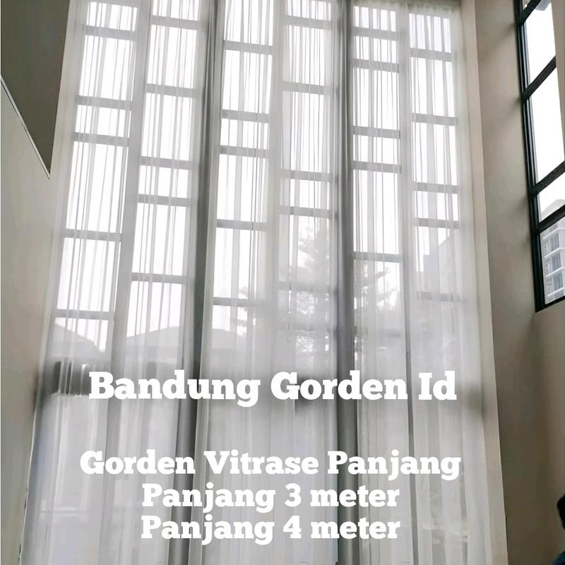 Vitrase Putih Polos Import Dalaman Gorden Panjang 3 Meter 350 4 meter Curtain Plisket Kain 2