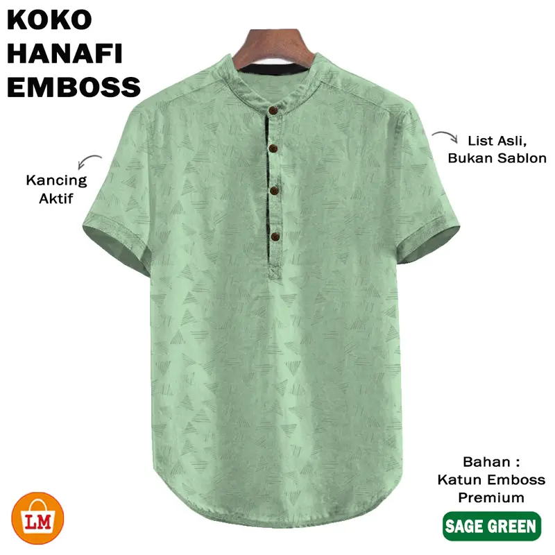 TERMURAH TERLARIS KOKO KURTA HANAFI LENGAN PENDEK Ukuran M L XL XXL TERBARU LMS 26432 26434 2