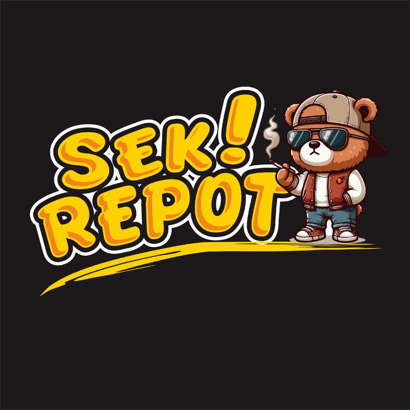 KAOS KATA - KATA  SEK REPOT TEDY BEAR BAHAN  COMBET Sablon Distro 4