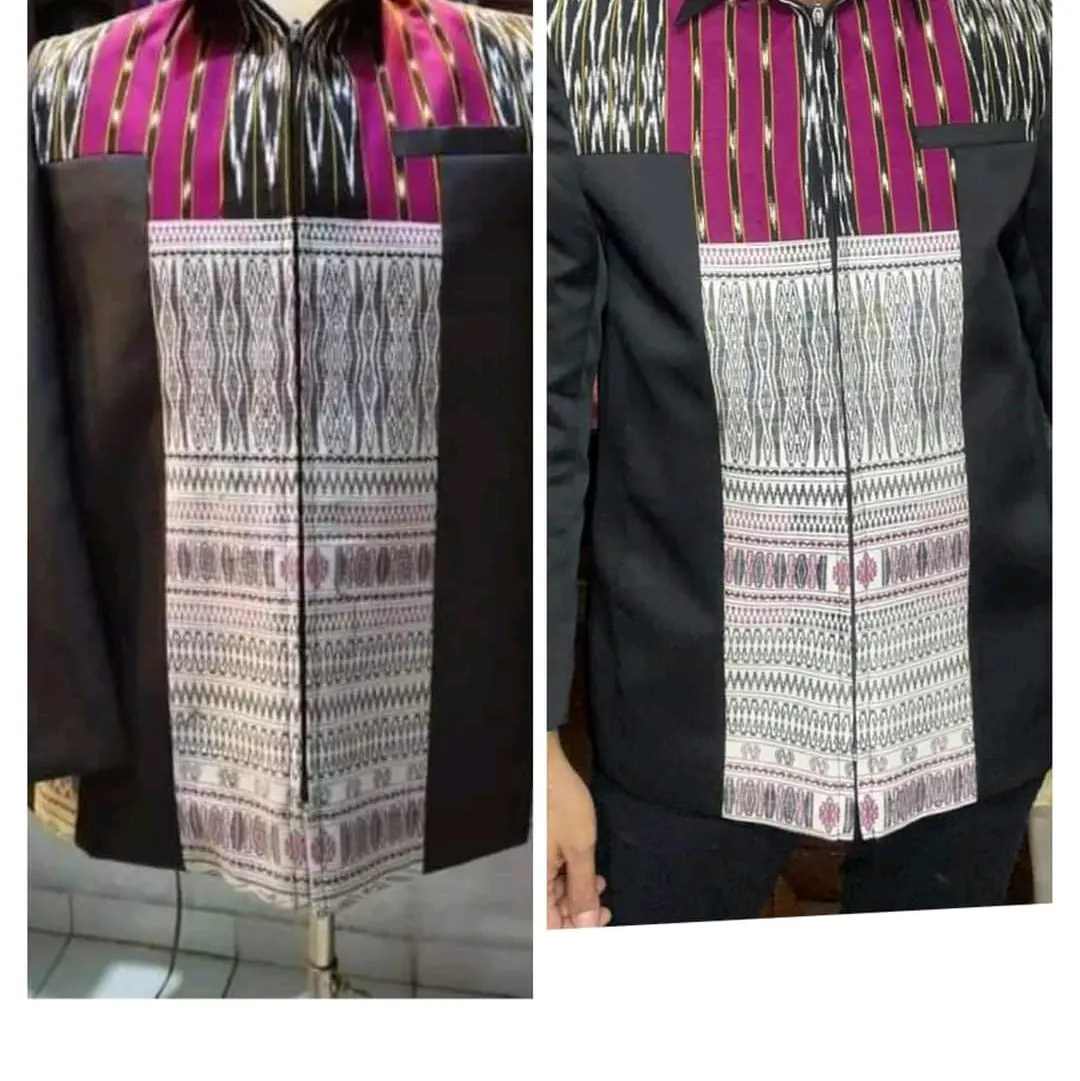 jasket motif ulos bahan semi wol
