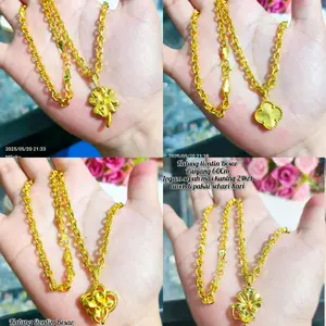 Kalung besar panjang 60Cm Motif cantik bahan logam koin91 lapis mas 24karat persis emas asli awet di pakai seriap hari tidak bikin gatal dan alergi  aman untuk kulit yg sensitif Pudar bisa di sepuh kembali di penyepuhan emas di daerah masing masing ya kak