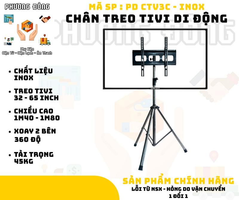  Chân Treo TiVi – Chân TiVi 3 Chân – Chân Treo TiVi “ Inox – Sắt “ Di Động Sơn Tĩnh Điện – Chân Treo TiVi 32inch - 65inch 
