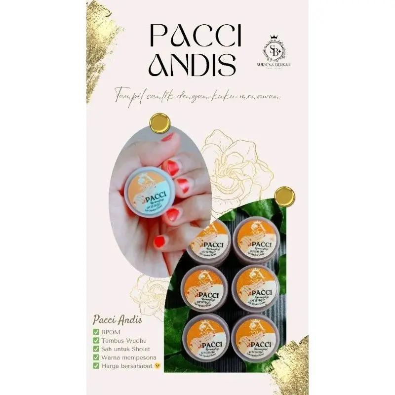 (harga untuk 1 pot)Pacci Andis Cat Kuku Nail Polish Kutek Pewarna Kitek Kuku Halal Bisa Buat Sholat 3