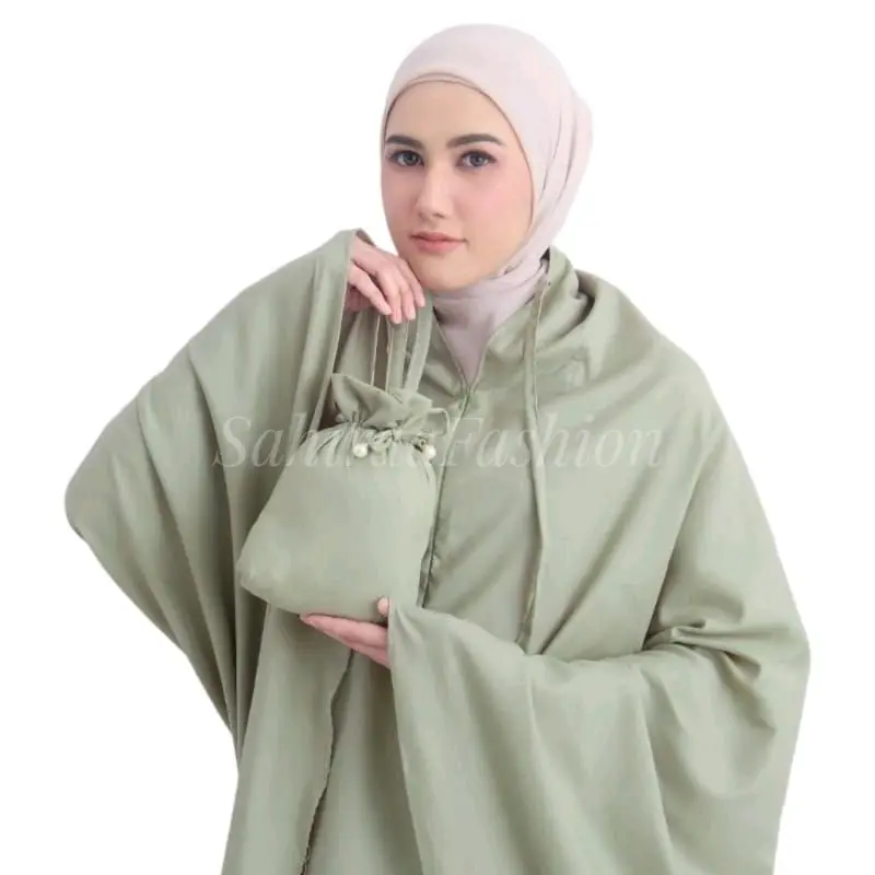 Hampers Mukena Dewasa Travel - Komplit dengan Tas Lato - Bahan Katun Mikro Premium - Free Tas Serut Cantik - Atasan, Bawahan Mukenah 1