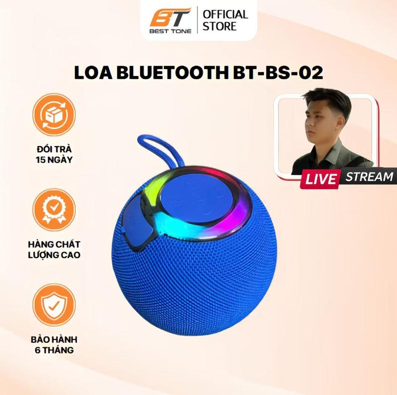 [ BANGTRINH x Huỳnh Toàn 09] Loa bluetooth mini không dây BT-BS-02, bluetooth 5.3, đèn led RGB nhấp nháy, bass âm, âm thanh hay , pin trâu, nhỏ gọn tiên lợi Nghe Nhạc
