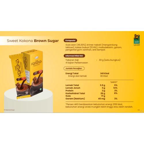 Sweet Kokona - Brown Sugar Bubuk Minuman Cokelat 4 sachet By Amanda, Chocolate Kereta drink Susu 3